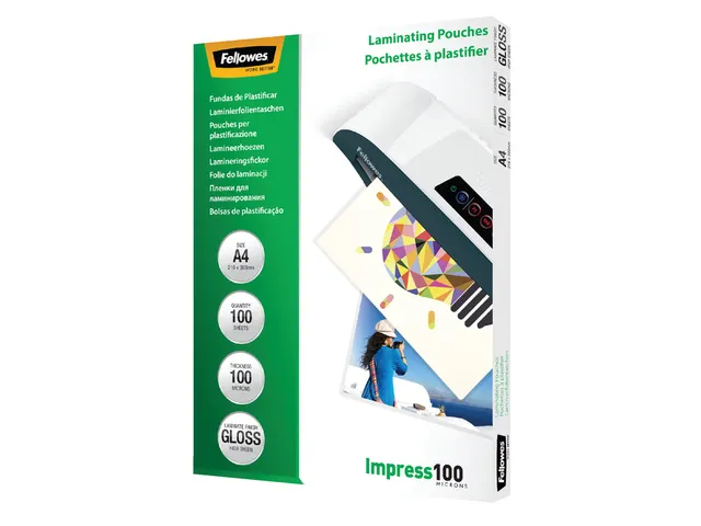 Lamineerhoes Fellowes A4 2x100 Micron glanzend
