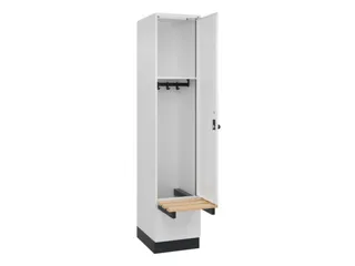 locker met bank,HxBxD 1950x400x815mm,1vak,vak B 400mm,draaigrendel - 1