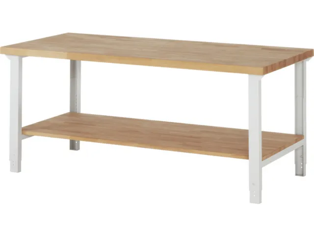 werkbank,HxBxD 790-1140x2000x900mm,beukblad,draagverm. 750kg,4voeten