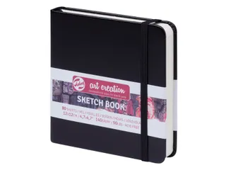 Schetsboek Talens Art Creation 80 witte vellen 140gr 120x120mm zwart - 1