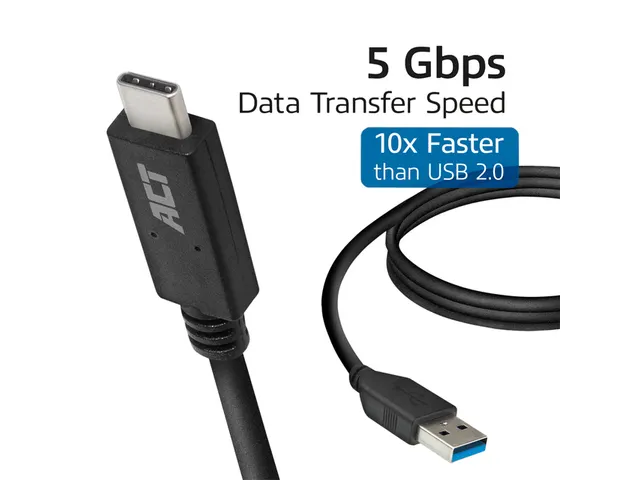 Kabel ACT USB A 3.2 naar USB-C 2 meter