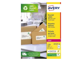 Etiket Avery LR7160-100 63.5x38.1mm recycled wit 2100 stuks - 4