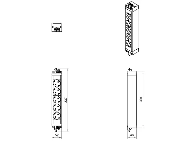 Dubbele Stekkerdoos Set 2x 5 Schuko 923 GST18i3 Zwart