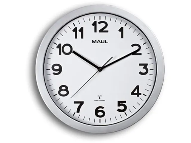 MAULstep wandklok, radiogestuurd, diameter 35 x 5 cm, kunststof kader,