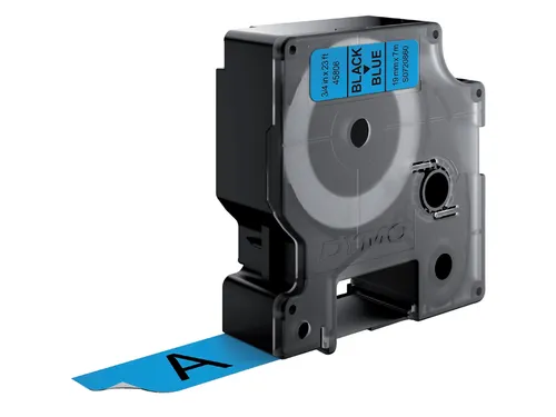 Labeltape Dymo 45806 D1 S720860 19mmx7m zwart op blauw