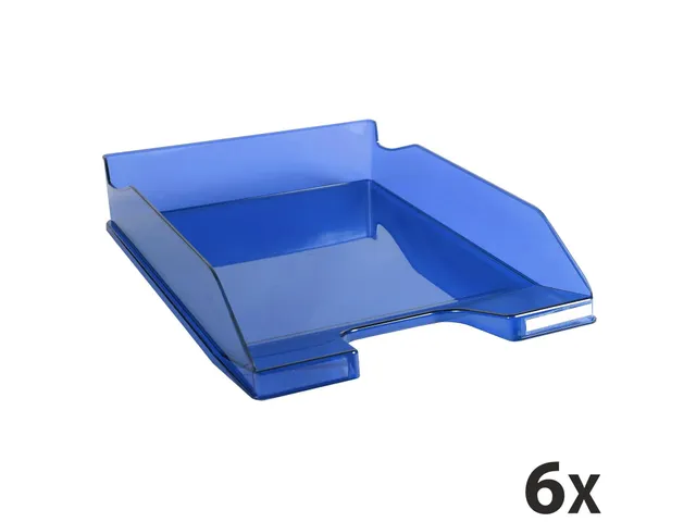Corbeille à courrier Combo Midi transparent - Bleu royal brillant