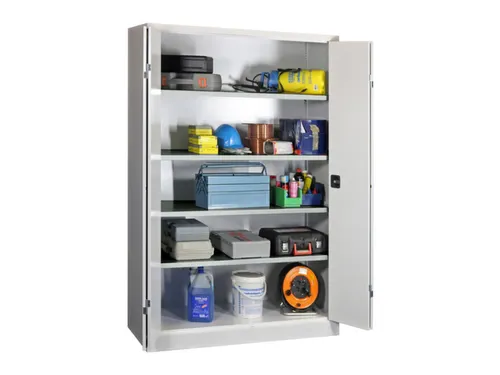 Vouwdeurkast 1950x1200x600mm 4legborden Verzinkt Ral7035 Front Ral7035