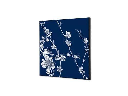 Wanddecoratie Textiel Set 40x40cm Japanse Bloesem Blauw