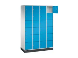 lockerkast,RAL 7035/RAL 5012,HxBxD 1950x1220x500mm,4x6vakken,cil.-slot