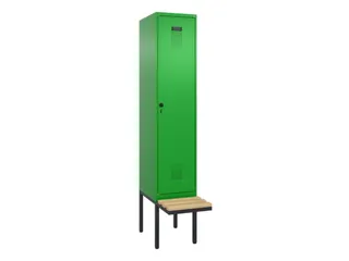 locker met bank,voor scheiding van kleding,HxBxD 2120x400x815mm,1vak - 2
