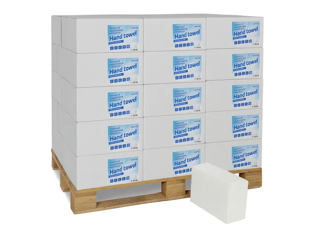 Handdoek I-vouw 2-laags 206x240mm 25x150 stuks wit Pallet