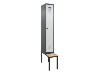 locker met bank,voor scheiding van kleding,HxBxD 2120x300x815mm,1vak - 2