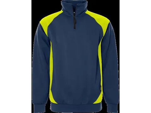 Fristads 7048 GSM sweater, blauw/geel, maat S, per stuk
