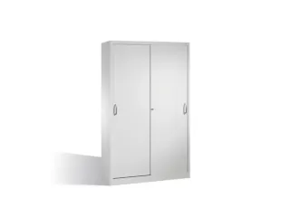 schuifdeurkast,HxBxD 1950x1200x400mm,romp RAL7035,front RAL7035 - 1