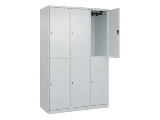 dubbeldekse locker,HxBxD 1850x1200x500mm,3x2vak.,vak B 400mm,cil.-slot - 1