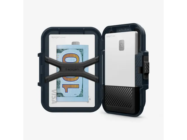 Spigen AFA08526 iPhone Lock Fit MagFit Wallet MagSafe Metal Slate