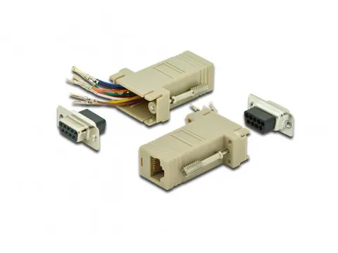 RS-232 adapter DB9 F naar RJ45 F modulair voor zelfmontage