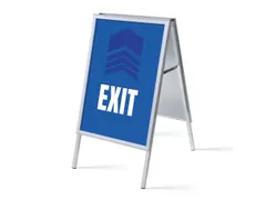 Stoepbord A1 complete set met print "EXIT" Blauw
