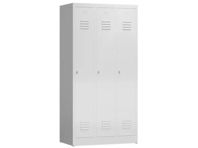 garderobekast,HxBxD 1800x870x500mm,3vak,vak B 295mm,klink,sokkel