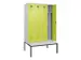 locker met bank,voor scheiding van kleding,HxBxD 2120x1200x815mm,4vak