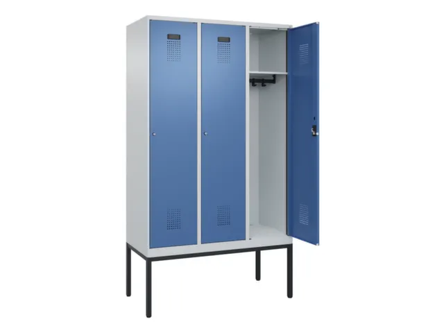 locker,HxBxD 2120x1200x500mm,3vak,vak B 400mm,cil.-slot,voetonderstel