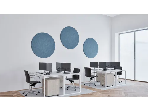 Akoestisch PET-vilt rond plafondpaneel Ø120cm Blauw