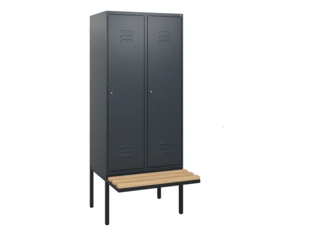 locker met bank,HxBxD 1950x800x815mm,2vak,vak B 400mm,cil.-slot