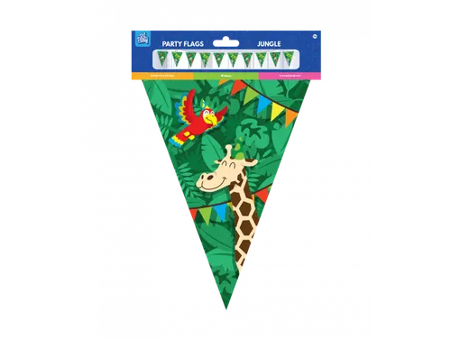 Vlaggenlijn 10 meter Party Flags foil Jungle cartoon