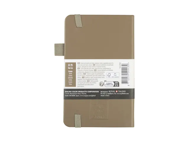 Notitieboek Sakura hard cover pocket lijn sintel 90x140mm