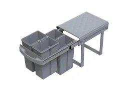 Inbouwafvalbak 4x8 liter Grijs