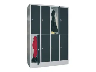 lockerkast,HxBxD 1850x1200x500mm,4x2vakken,RAL7035,front RAL7016 - 2
