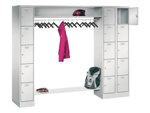 personeelsgarderobe cil.slot 1950x2250x500mm 3x5 vakken 300mm RAL7035