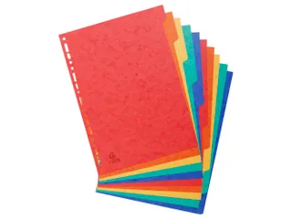 Tabbladen glanskarton 225g 10-delig A4 Assorti - 1