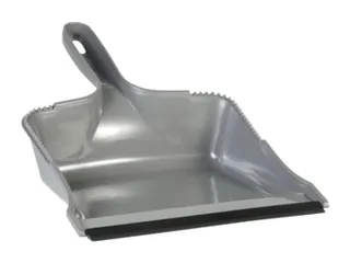 Vikan Classic stofblik kunststof grijs rubber rand 21cm - 1
