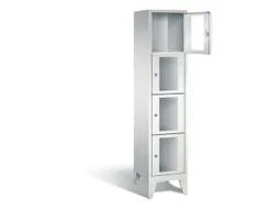 lockerkast 1850x420x500mm 1x4 vakken Cilinderslot Poten, RAL7035