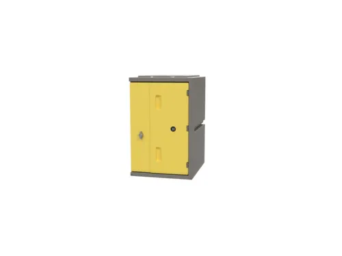 Kunststof locker,HxBxD 610x385x470mm,1vakken,draaigrendel,romp grijs