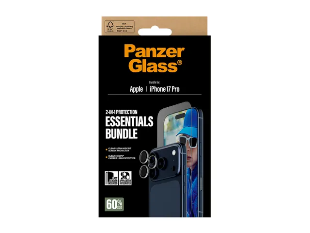 PanzerGlass 2-in-1 Essentials Bundle iPhone 17 Pro, Apple, Apple -
