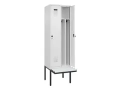 locker met bank,voor scheiding van kleding,HxBxD 2120x600x815mm,2vak