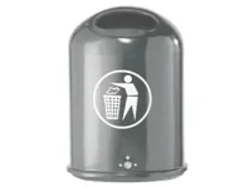 OUTLET Afvalbak Staalplaat 45 Liter Ovale Opening Standaard Antraciet