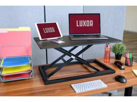 hvst. bureau-opzetelement,HxBxD 70-400x740x450mm,blad zwart