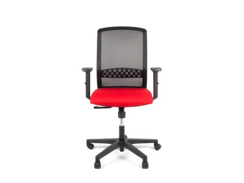 Bureaustoel EN1335 Linea Tekna 01 zwart/rood met 2D armleuning
