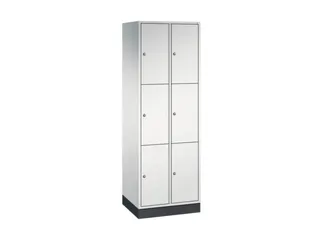 lockerkast,RAL 7035,HxBxD 1950x620x500mm,2x3vakken,cil.-slot,sokkel - 2