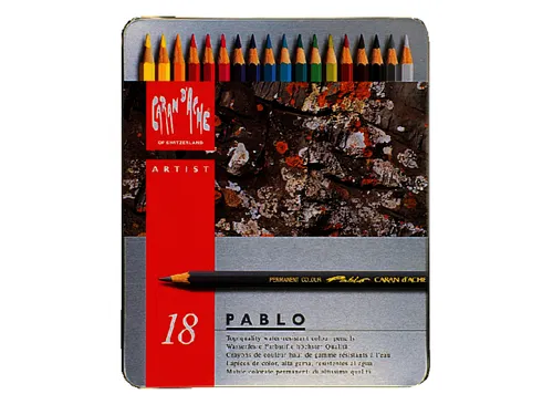 Kleurpotloden Caran d'Ache Pablo assorti blik à 18stuks