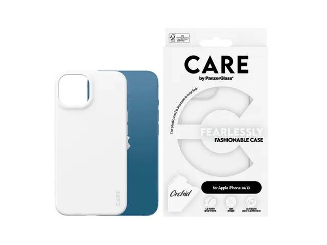 PanzerGlass CARE by Case White Orchid iPhone 13 | 14, Hoes, Appl