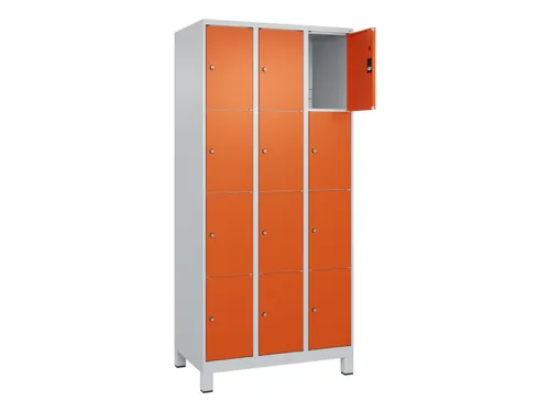 lockerkast,HxBxD 1950x900x500mm,3x4vakken,vak B 300mm,cil.-slot,voeten