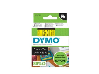Labeltape Dymo 43618 LabelManager D1 polyester 6mm zwart op geel - 1