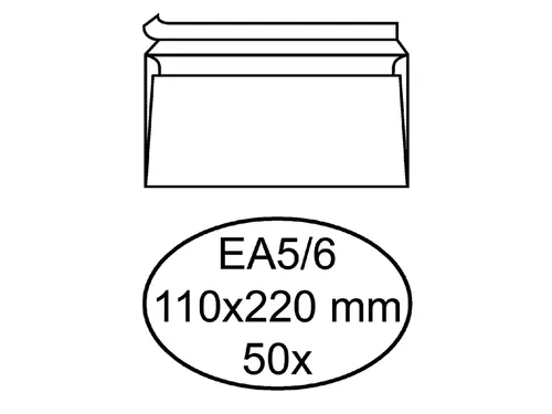 Envelop Hermes bank EA5/6 110x220mm zelfklevend wit pak à 50 stuks
