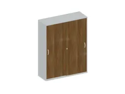 Schuifdeurkast 1540x1200x430mm Romp Lichtgrijs Decor Front Noten