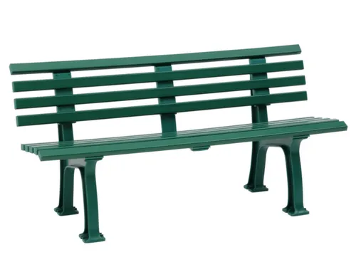Kunststofbank 740x1500x380mm Zit H 440mm 9 Latten 2 Pootstellen Groen