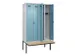 locker met bank,voor scheiding van kleding,HxBxD 2120x1200x815mm,4vak